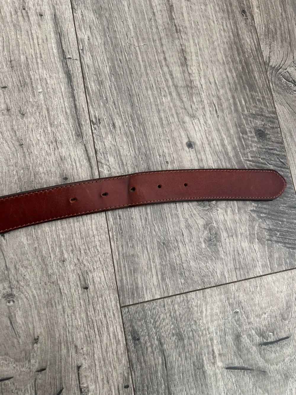 Eddie Bauer Brown Leather Belt Silver Buckle Size 40